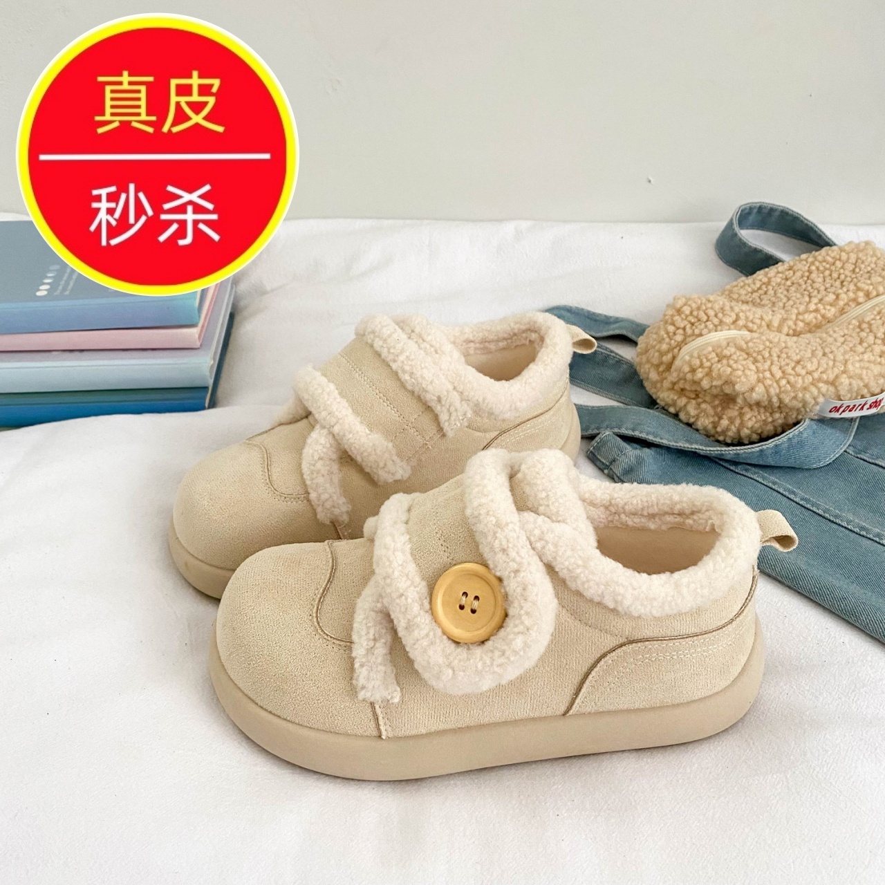 专柜2025新款冬季丑萌懒人勃肯鞋