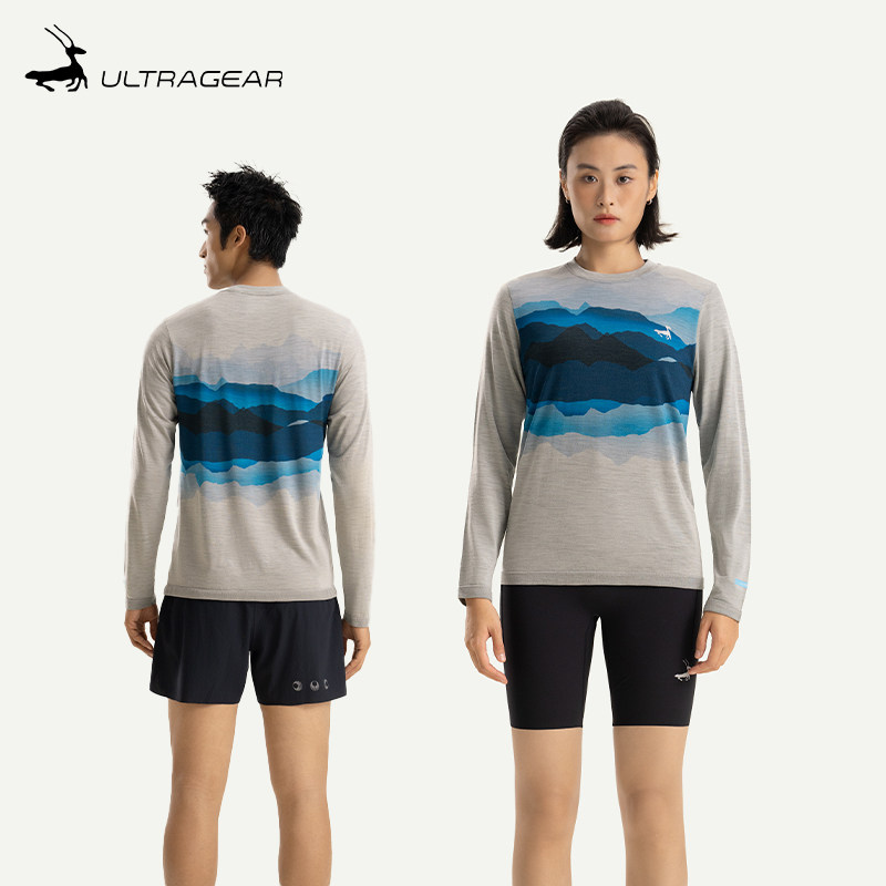 远山 美丽奴羊毛吸湿透气一体织男女跑步长袖T恤 | 优极UltraGear,运动服/休闲服装,跑步T恤,淘宝优惠券,粉丝福利购,淘宝优惠卷