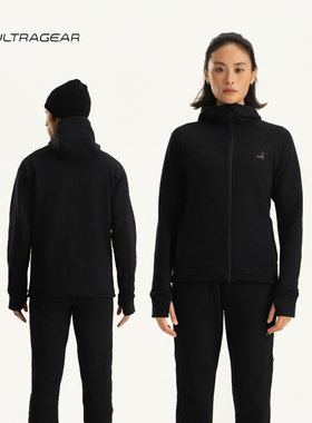 抓绒连帽户外运动跑步男女款防风保暖夹克外套 | 优极UltraGear