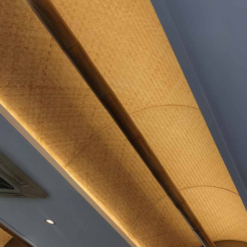 人字吊顶竹编装饰民宿茶楼农家乐装修材料复古工程手工席子凉席