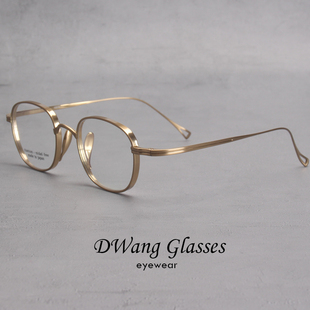 超轻纯钛萨普眼镜框龟足鼻托方框眼镜男金丝复古文艺女镜架配近视