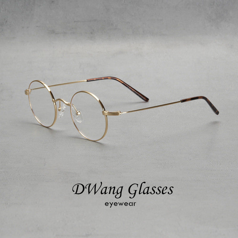 超轻金属细边复古圆框眼镜