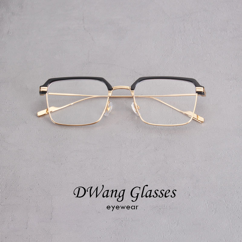 超轻TR半框眼镜男方框复古金属镜架女眉线框港风文痞防蓝光配近视