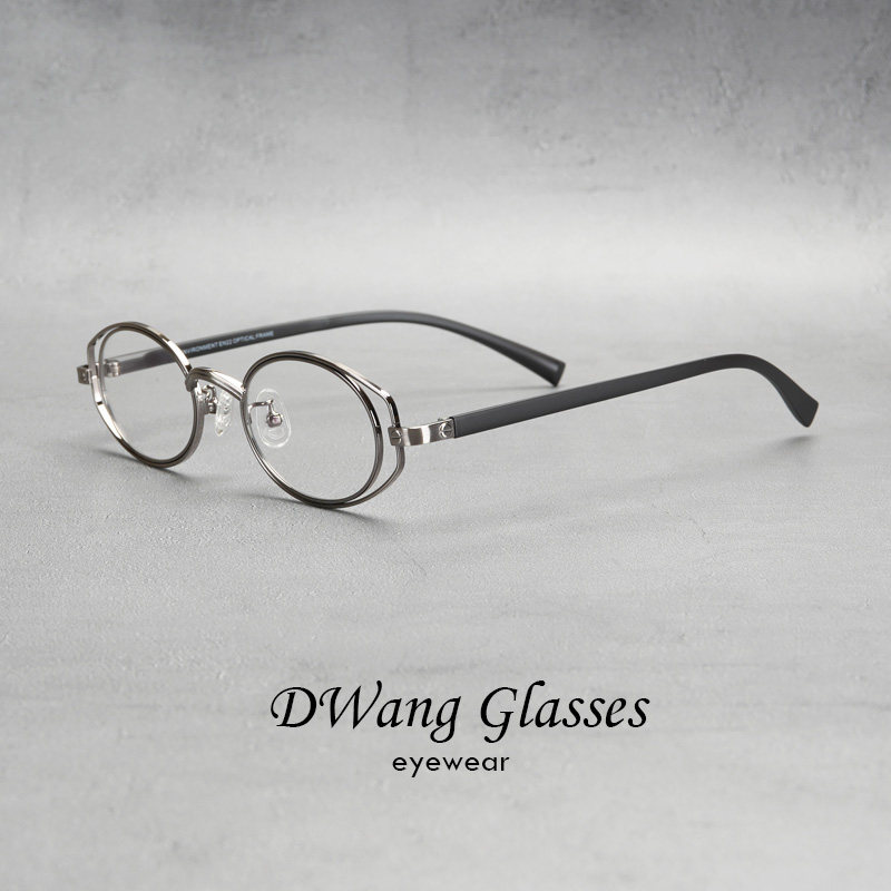 金属椭圆双圈丝嬉皮镜框