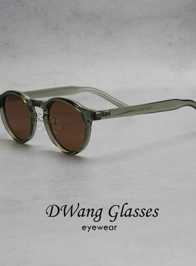 DWANG/TR90复古波士顿框型英伦风男女透色偏光太阳镜防紫外线墨镜