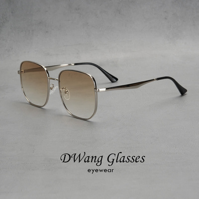 波普风复古金属大框质感墨镜