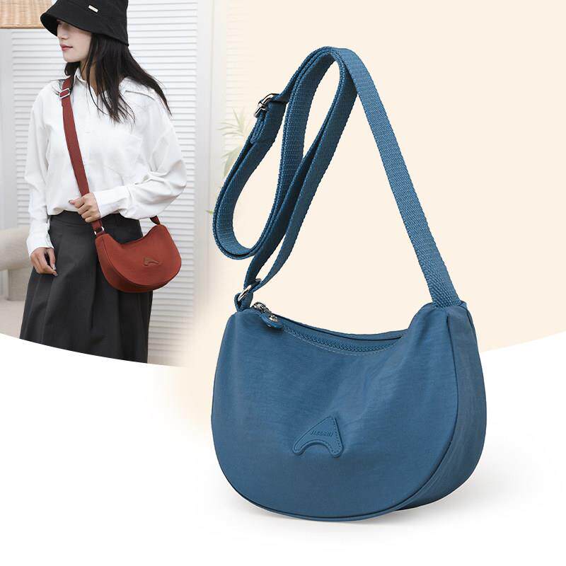 尼龙牛津布女包斜挎腋下月牙包简约轻便小巧休闲帆布包时尚单肩包
