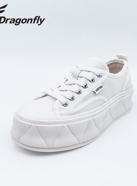 REDDRAGONFLY/红蜻蜓春季厚底运动板鞋休闲学院帆布鞋女WTB32445