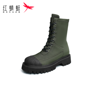 REDDRAGONFLY/红蜻蜓马丁靴女款短靴粗跟厚底鞋子女靴子WTC32090
