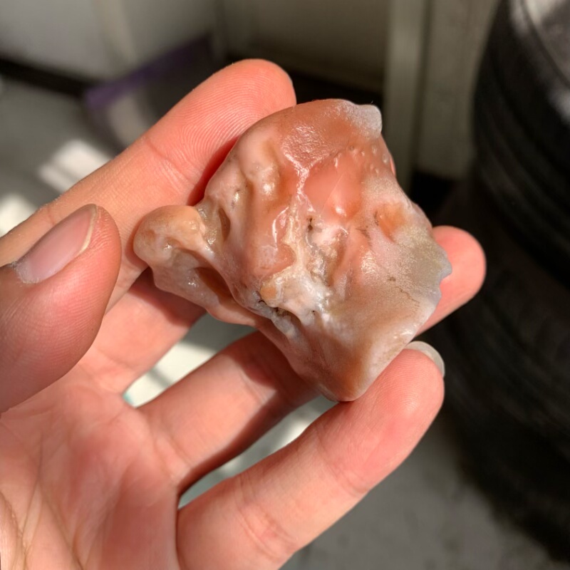 新疆哈密地表籽料天然俏色红蛋白原石把玩件重78.8克戈壁罗布泊料