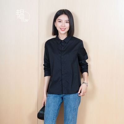 韫修身通勤单排扣70%棉显瘦衬衫