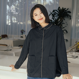 YUN 日韩休闲翻领镶边单排扣短款 韫2024秋季 女装 风衣外套 新款