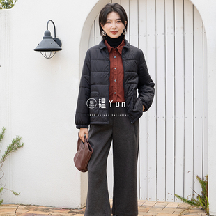 棉服外套 YUN2025冬季 翻领拉链百搭显瘦纯色简约短款 女装 6018 新品