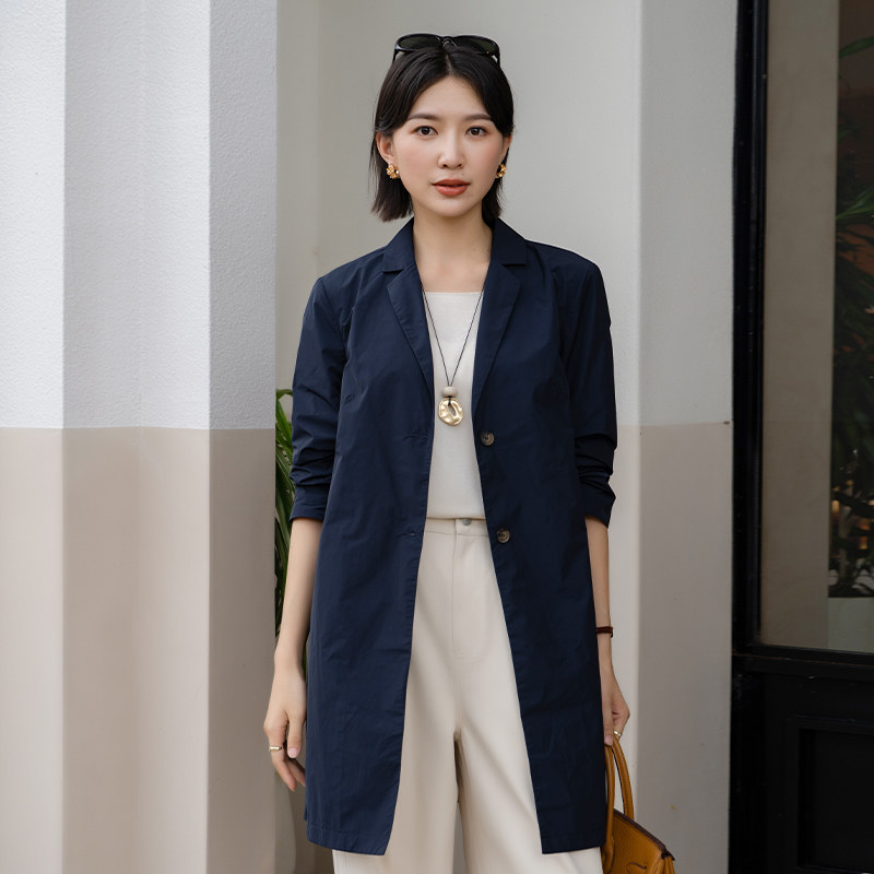 YUN韫2026春季新女装福利西装领松弛调性百搭中长款气质风衣 5792