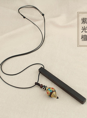 尼泊尔复古棍牌吊坠长款项链配饰