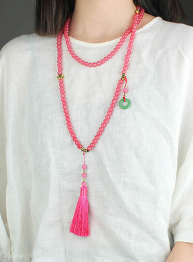 新中式斜挎链多用多层长款项链女