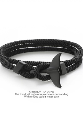 冷淡风ins小众设计鲸鱼尾手绳男情侣手链编织绳女红绳简约潮手饰