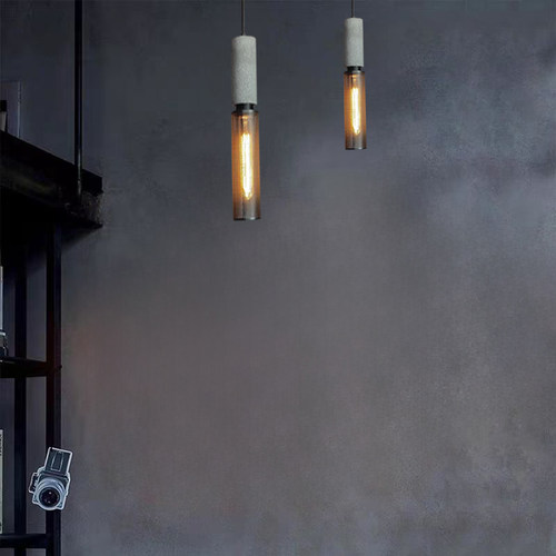 复古工业风水泥铁质镂空小吊灯