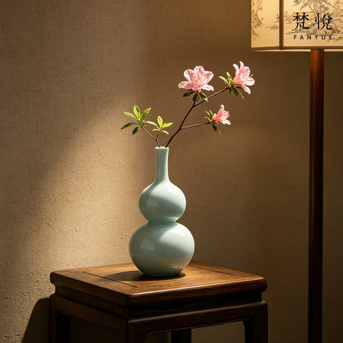 影青宋代美学高级感小花瓶桌面摆件花瓶水培陶瓷花插禅意中式摆件 - 封面