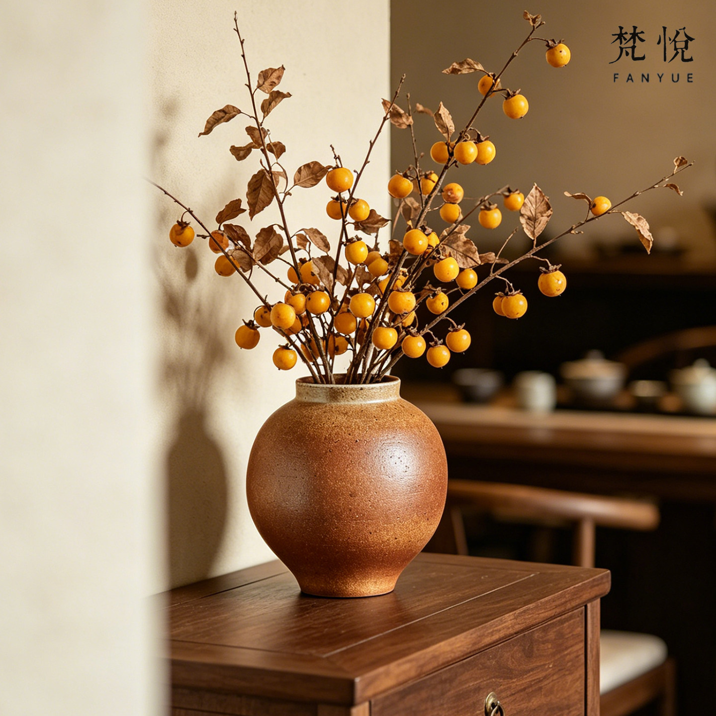 梵悦器物复古粗陶景德镇花瓶图片
