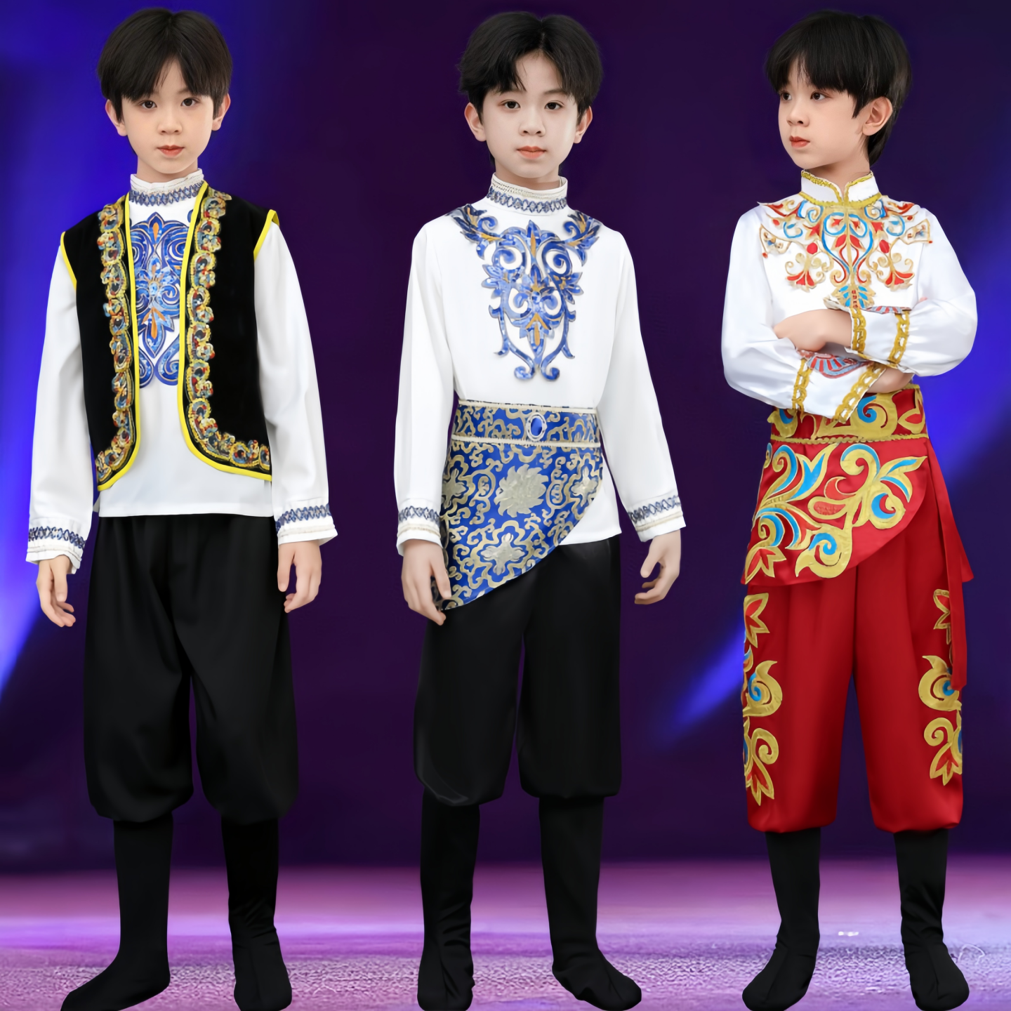 新疆维吾尔族男童表演服