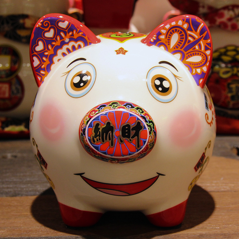 Notes Coin Dual use Piggy bank capacity ceramics Piggy bank Cute pig Decoration Home Furnishing decorate originality giftin the Festive supplies/Gift , Gift ideas , Piggy bank  category - from Buy2taobao.com to provide professional Taobao agent buy service