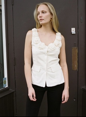 Gus26ss/Tach 春夏 Loire  麻 吊带 上衣 花朵 时尚 气质【清仓】