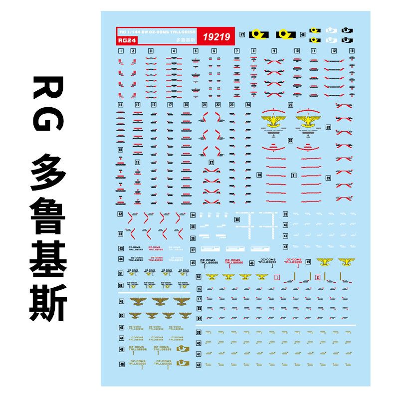 中环水贴19219RG28 1/144机动战士多鲁基斯 托鲁杰斯EW模型水贴纸
