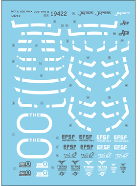 中环铁奥西罗格专用机模型水贴纸19422-423 MG1/100PMX.003THE.0