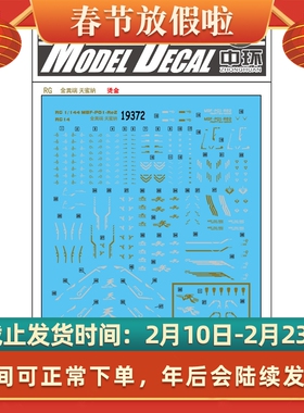 中环水贴19372RG1/144 MBF-P01-Rez金异端 天密纳 烫金模型水贴纸