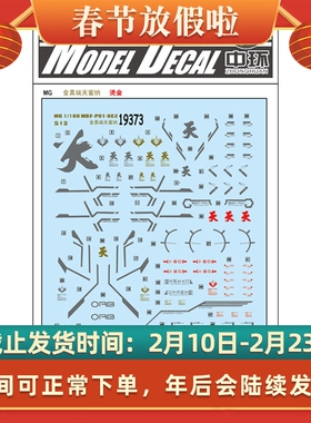 中环水贴19373MG 1/100 MBF PO1 RE2金异端 天密纳烫金模型水贴纸