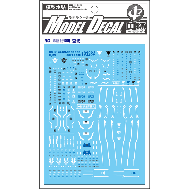 剧场版高达模型水贴纸中环荧光