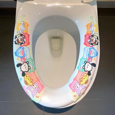 可爱卡通静电吸附式马桶垫