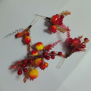 新中式头饰新娘复古仿真石榴果发簪发夹森系高级晨袍礼服敬酒发饰