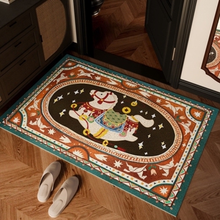 小马入户门丝圈地垫进门门口专用脚垫子2026新年氛围布置入门地毯