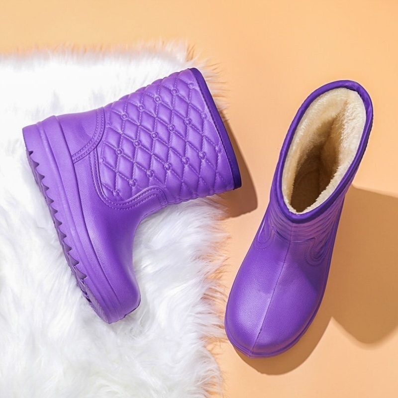 雨鞋女加绒防滑水鞋加厚保暖防水棉雨靴男冬季水靴防寒加厚底胶鞋