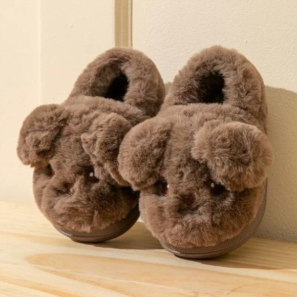 狗狗儿童棉拖鞋男童冬季包跟2025新款中大童家居保暖毛绒男孩棉鞋