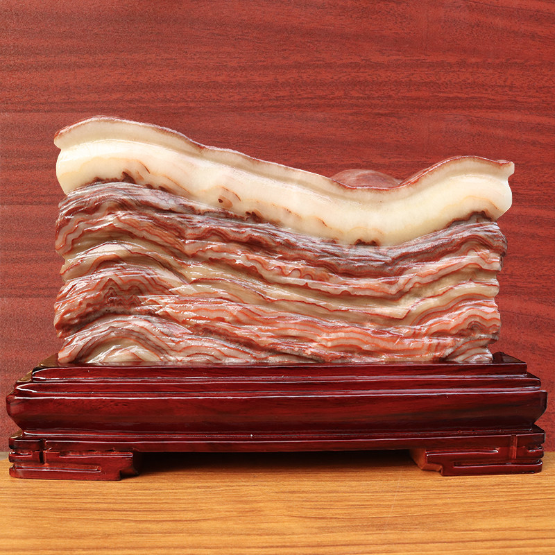 天然石材奇石摆件猪肉石五花肉装饰雕刻石35*23*11cm15040g摆件