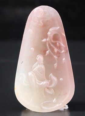 天然玉石挂件25*45*7mm13g桂林鸡血玉石贵妃料禅意装饰精雕挂件