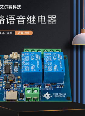 CI13242 双路AI语音继电器模块 离线语音控制 二次开发替代CI1302