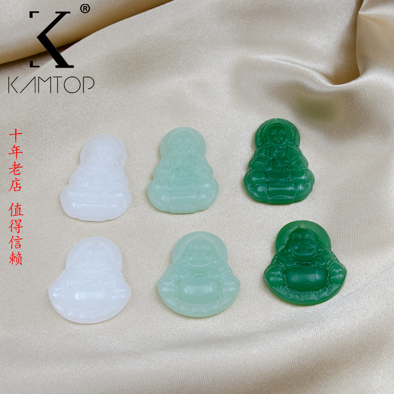 玉观音玉佛白玉浅绿玉深绿玉项链佛牌挂坠diy手工琉璃配件散珠子