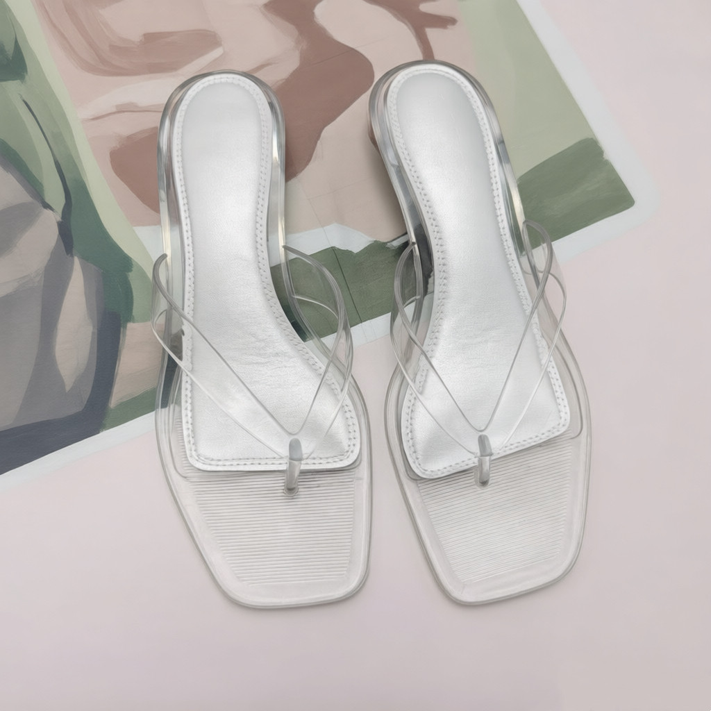 法式中低跟水晶人字拖鞋女夏外穿方头夹趾凉鞋细跟凉拖鞋果冻鞋女,女鞋,一字拖,淘宝优惠券,粉丝福利购,淘宝优惠卷