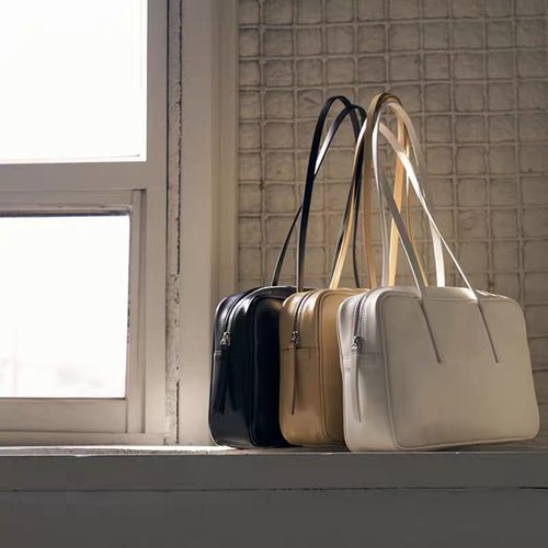 韩国美娜家真皮大容量腋下包