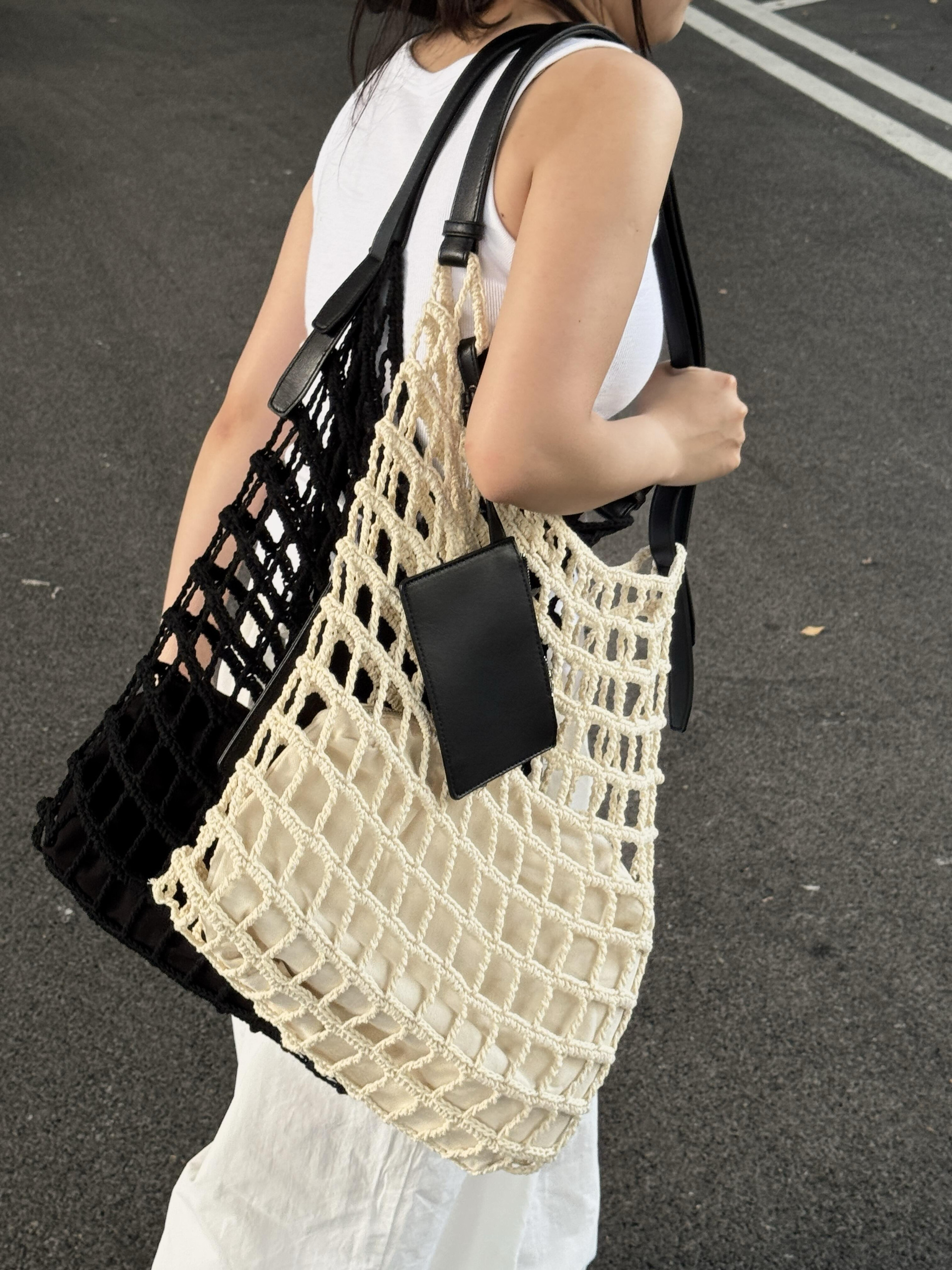 小众设计手工编织单肩腋下子母包