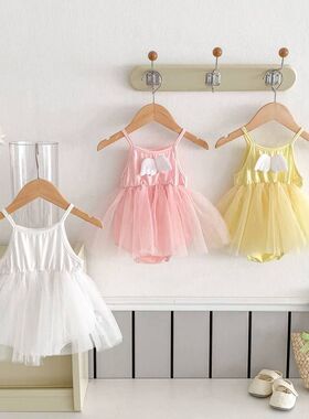 【福利包邮不退】0-2岁夏韩国童装宝宝网纱翅膀哈衣婴儿衣服AL436