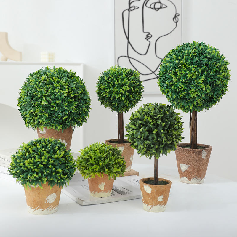 仿真植物盆栽球盆景小摆件假花草球客厅室内绿植装饰办公桌面摆设