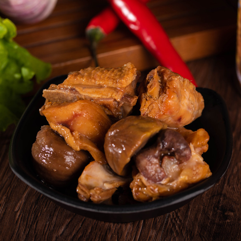 栗子鸡燕山兴隆板栗鸡承德特产即食板栗鸡肉罐头400g*4罐礼盒装