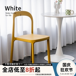关于白北欧可叠放塑料椅子简约小户型餐厅餐椅家用休闲靠背书桌椅