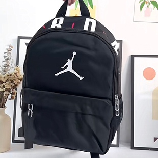 Jordan乔丹男款黑色简约休闲经典大Logo书包双肩背包 DV5304-010