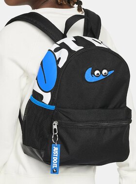 Nike 11L迷你男款黑色拼照片蓝时尚休闲书包背包双肩包FZ7259-010